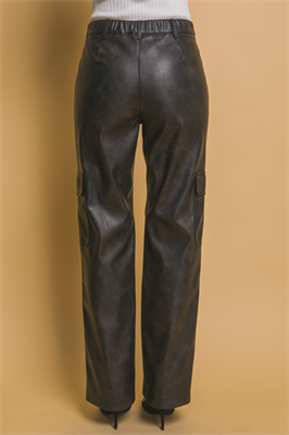 Distressed Faux Leather Pants