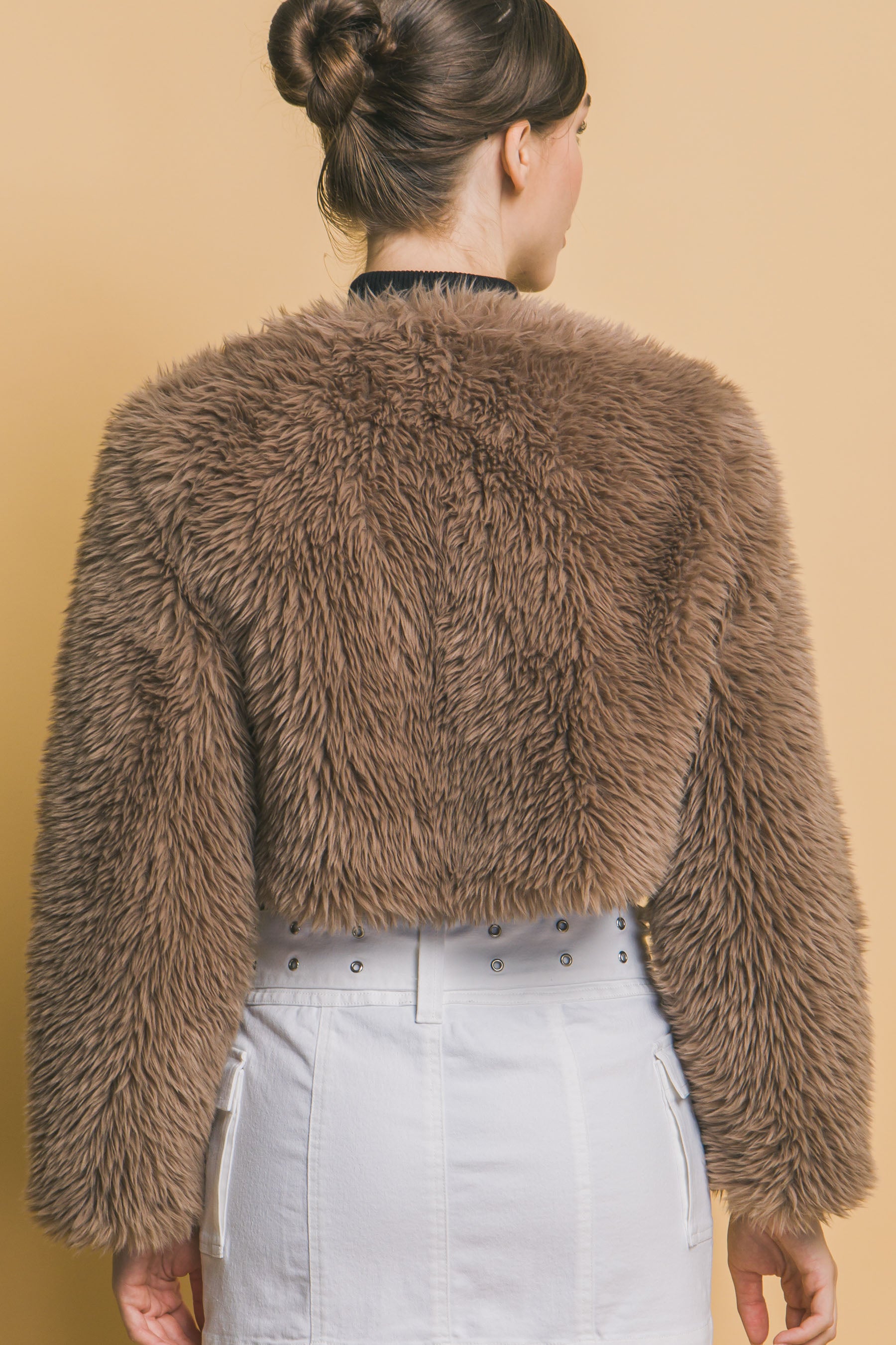 Crop Faux Fur Jacket